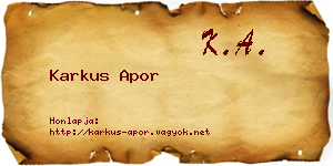 Karkus Apor névjegykártya